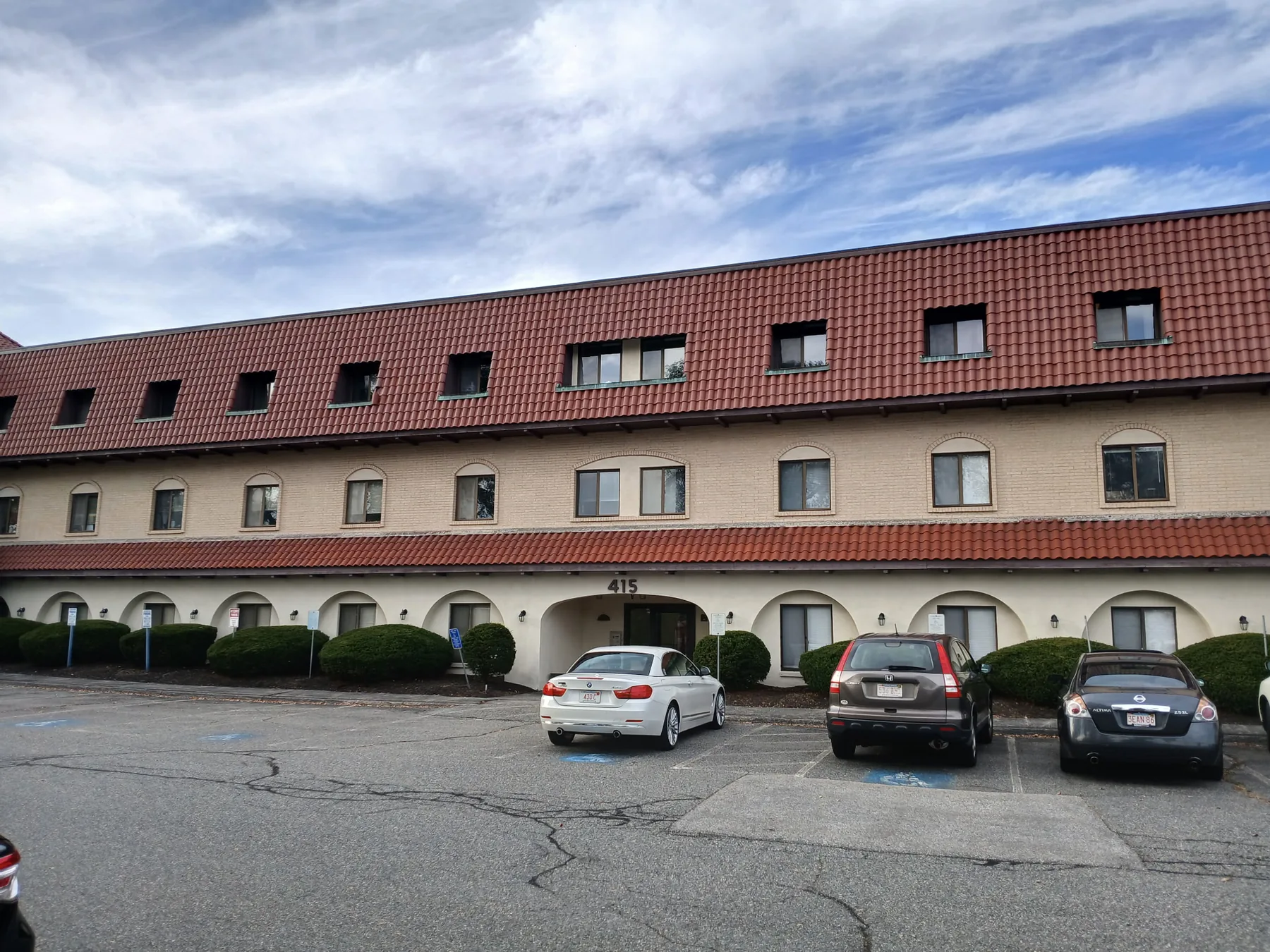 Large multi-unit commercial building exterior